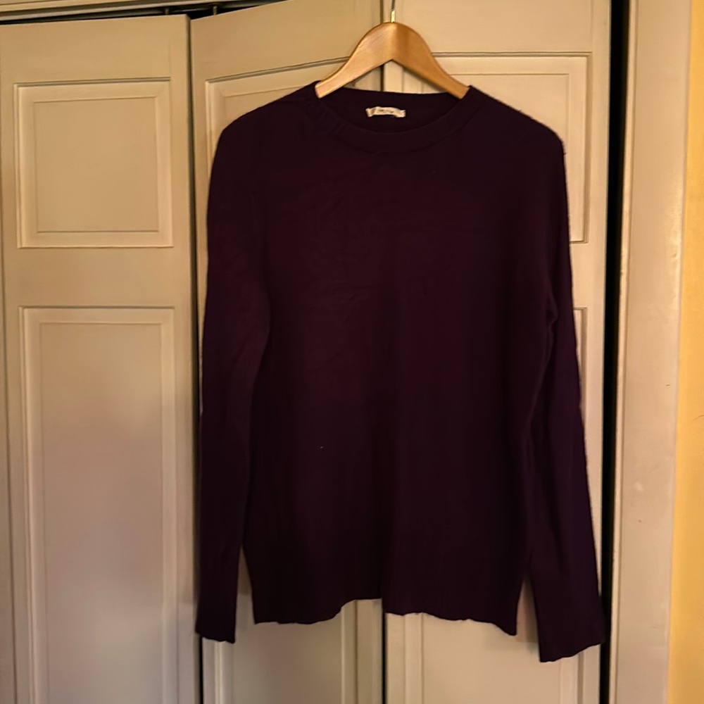 THE ROW BOYFRIEND oversized crew neck SWEATER PURPLE SMALL RUNS LARGE!